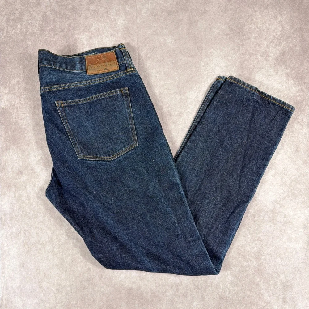 J.Crew 484 Slim‎ Fit Jeans Japanese Kaihara Denim 36x32 Dark Indigo Blue Mens